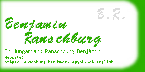 benjamin ranschburg business card